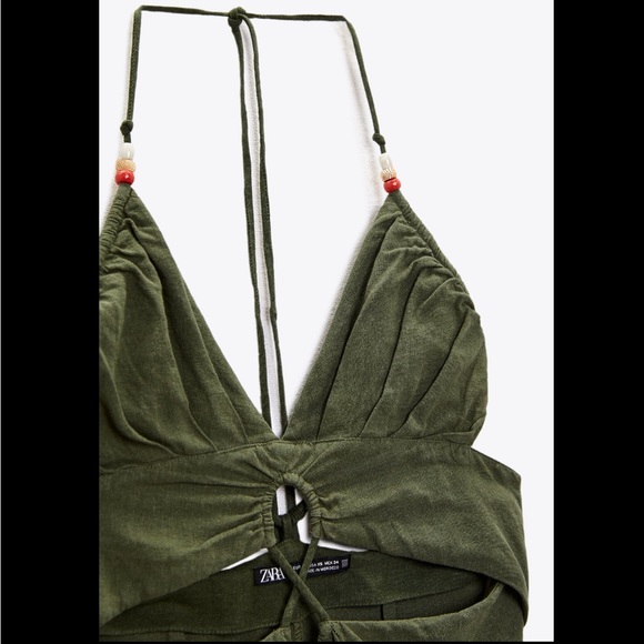 RUFFLED LINEN BLEND DRESS - Picture 6 of 7